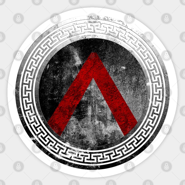 Spartan Warrior Lambda Shield Sticker by Dojaja
